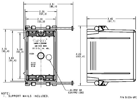 single gang electrical box dimensions